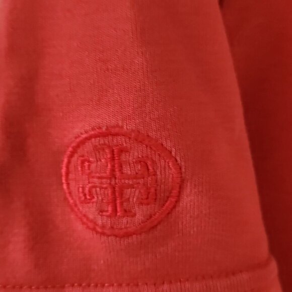 TORY BURCH | Lennox Terry Cloth Polo In Poppy Red Sz L - Picture 4 of 8